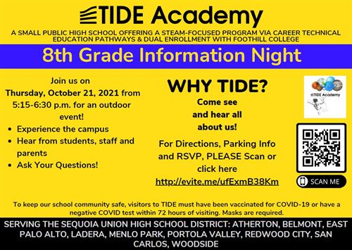 Tide Academy 8th Grade Information Night